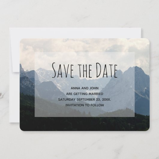 Alpiene bergen Natuur Foto Land Weddenschap Save The Date (Voorkant)