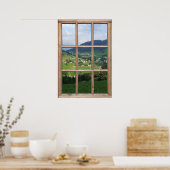 Alpiene Foothills-Uitzicht uit een venster Poster (Keuken)