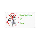 Alpiene geit met kerstcadeaus Label Sticker (Voorkant)