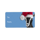 Alpiene geit Santa Goat met kerstcadeaus Label (Voorkant)