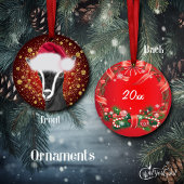 Alpiene geit Santa Hat kerstversiering Keramisch Ornament