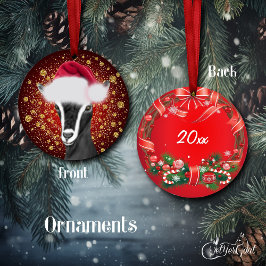 Alpiene geit Santa Hat kerstversiering Keramisch Ornament