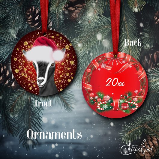 Alpiene geit Santa Hat kerstversiering Keramisch Ornament