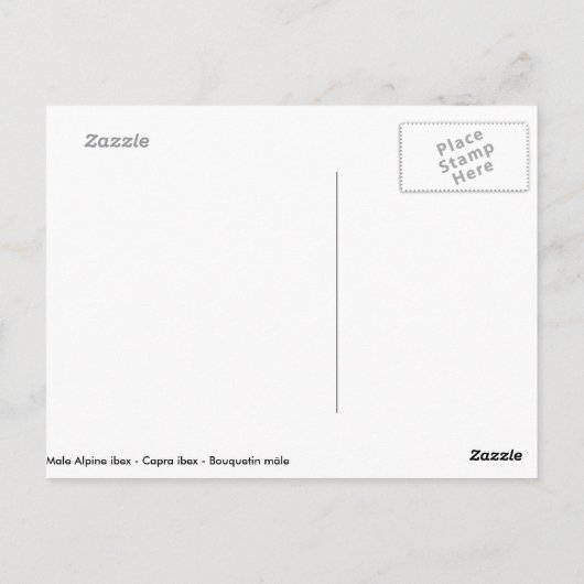 Alpiene ibex-eetbladeren briefkaart (Achterkant)