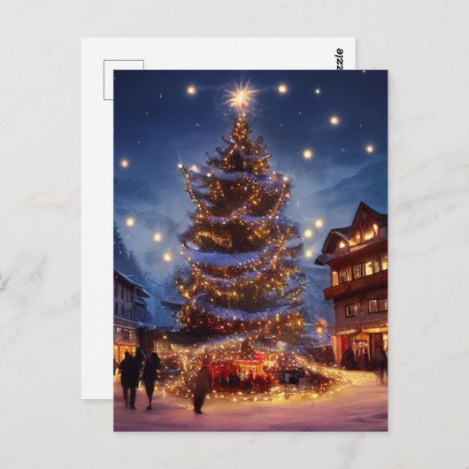 Alpiene kerst briefkaart (Voorkant / Achterkant)