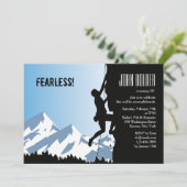 Alpiene klimmer-uitnodiging kaart (Staand voorkant)