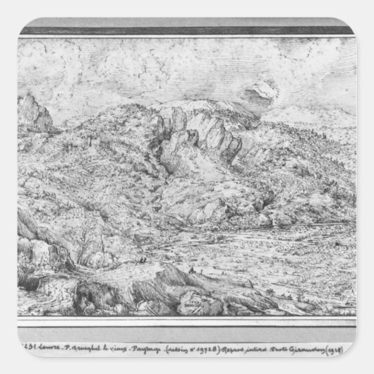 Alpiene landschap, 1553 vierkante sticker (Voorkant)