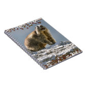 Alpiene marmot in bladeren lijst notitieboek (Rechterzijde)