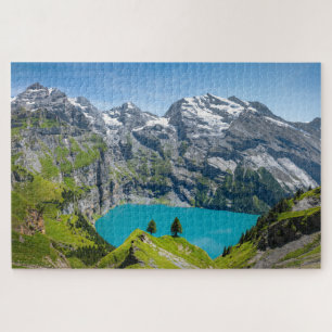 Alpiene meer Oeschinensee in Zwitserland Legpuzzel