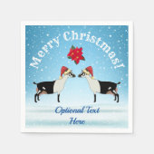 Alpiene melkgeit met kerst in de sneeuw servet (Voorkant)