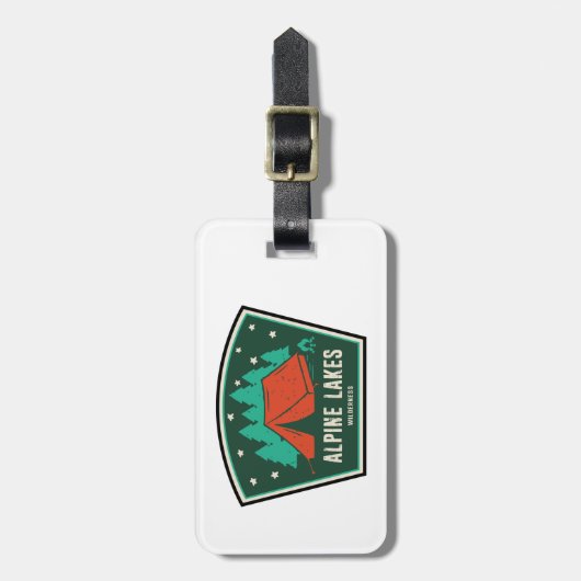 Alpiene meren Wilderness Camping Bagagelabel (Voorkant verticaal)