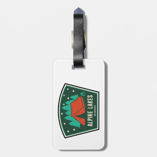 Alpiene meren Wilderness Camping Bagagelabel (Achterkant verticaal)