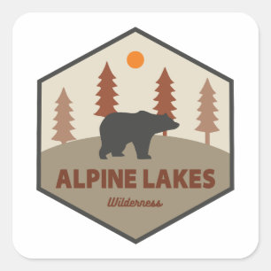 Alpiene meren Wilderness Washington Beer Vierkante Sticker
