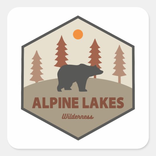 Alpiene meren Wilderness Washington Beer Vierkante Sticker (Voorkant)