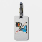 Alpiene scène Boots helpt Googles met Jouw naam Bagagelabel (Achterkant verticaal)