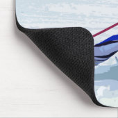 Alpiene skier in blauw met Jouw naam tekening Muismat (Hoek)