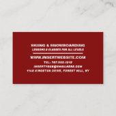 Alpiene Skier, Skier & Snowboarder Instructor Visitekaartje (Achterkant)