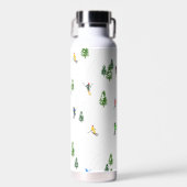 Alpiene Skiers Illustratie Waterfles (Voorkant)