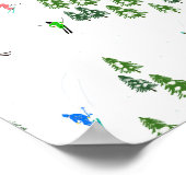 Alpiene skiers Skiing Illustration Skier Poster (Hoek)