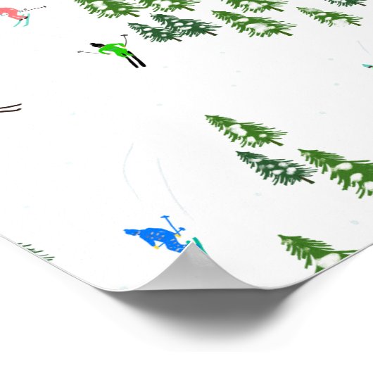 Alpiene skiers Skiing Illustration Skier Poster (Hoek)