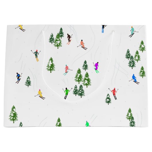 Alpiene skiers Skiing Ski Winter Trees Groot Cadeauzakje (Voorkant)