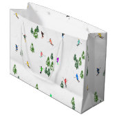 Alpiene skiers Skiing Ski Winter Trees Groot Cadeauzakje (Voorkant Gekanteld)