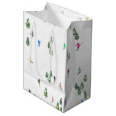 Alpiene skiers Skiing Ski Winter Trees Medium Cadeauzakje (Voorkant Gekanteld)