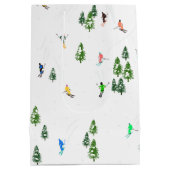 Alpiene skiers Skiing Ski Winter Trees Medium Cadeauzakje (Achterkant)