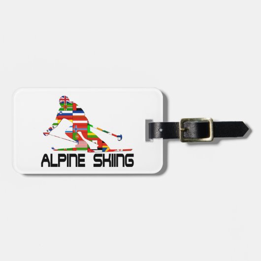 Alpiene Skiing Bagagelabel (Voorkant horizontaal)