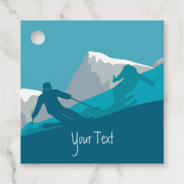 Alpiene Skiing Gepersonaliseerd Bedankjes Labels