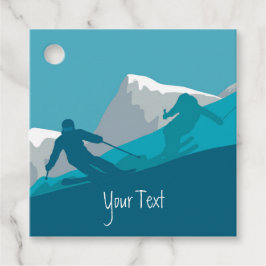 Alpiene Skiing Gepersonaliseerd Bedankjes Labels