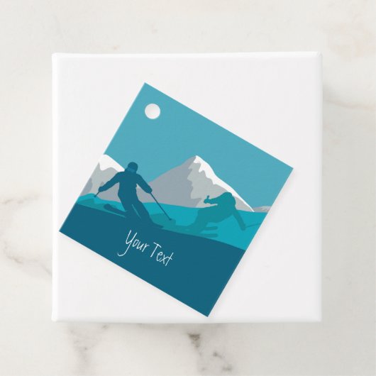 Alpiene Skiing Gepersonaliseerd Bedankjes Labels (In situ)