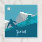 Alpiene Skiing Gepersonaliseerd Bedankjes Labels (Voorkant)