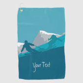 Alpiene Skiing Gepersonaliseerd Golfhanddoek (Voorkant)