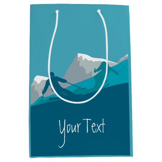 Alpiene Skiing Gepersonaliseerd Medium Cadeauzakje (Voorkant)