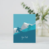 Alpiene Skiing Gepersonaliseerd RSVP Kaartje (Staand voorkant)