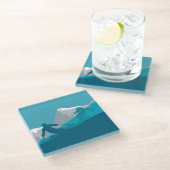 Alpiene Skiing Glazen Onderzetter (Schuin)