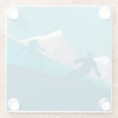 Alpiene Skiing Glazen Onderzetter (Achterkant)