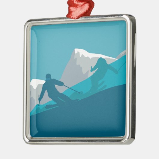 Alpiene Skiing Metalen Ornament (Links)