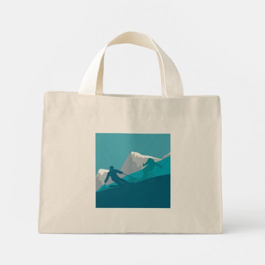 Alpiene Skiing Mini Tote Bag (Achterkant)