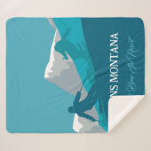 Alpiene Skiing Montana gepersonaliseerd Sherpa Deken (Voorkant (horizontaal))