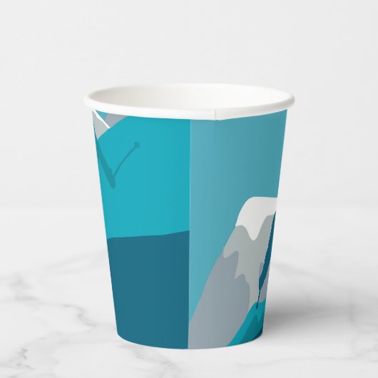 Alpiene Skiing Papieren Bekers (Rechts)