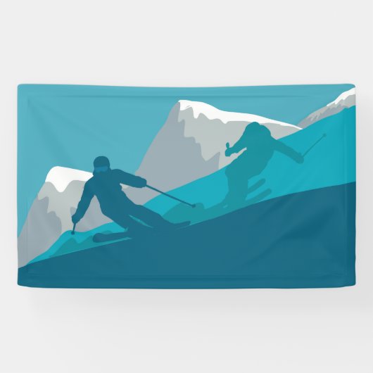 Alpiene Skiing Spandoek (Horizontaal)