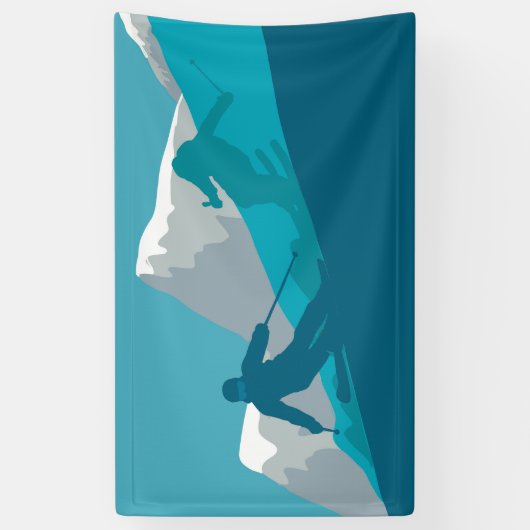 Alpiene Skiing Spandoek (Verticaal)