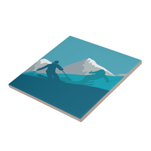 Alpiene Skiing Tegeltje (Zijkant)