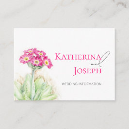 Alpiene sleutelbloem kunst bruiloft info met QR-co Informatiekaartje