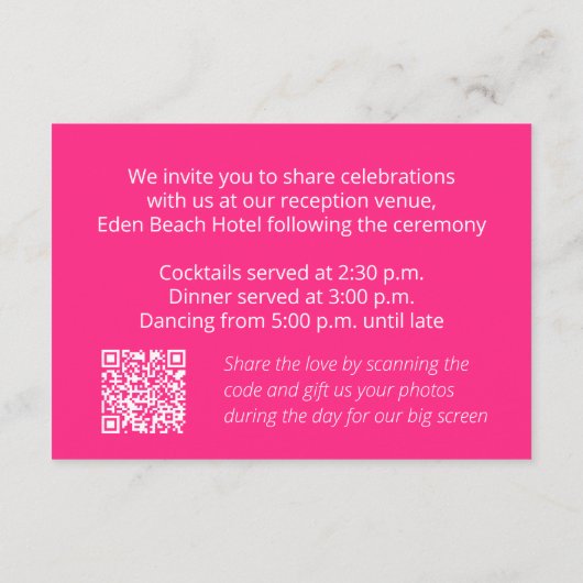 Alpiene sleutelbloem kunst bruiloft info met QR-co Informatiekaartje (Achterkant)