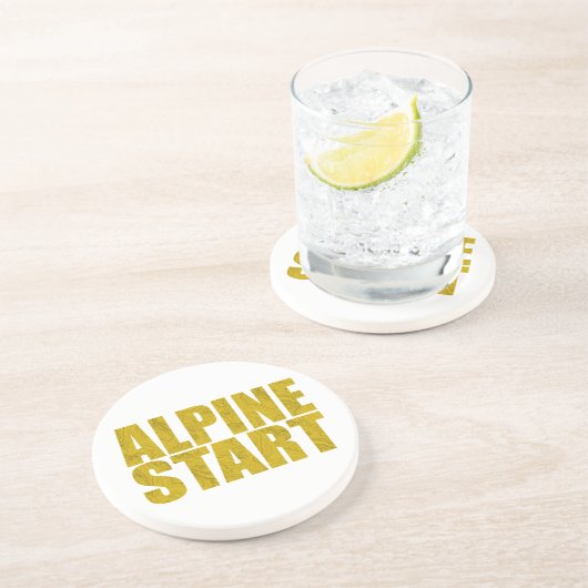 Alpiene start (Topo) Zandsteen Onderzetter (Zijkant)