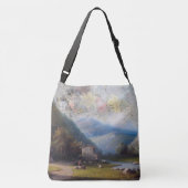 Alpiene Wilde Bloemen & Alpen Town Canvas tas (Achterkant)