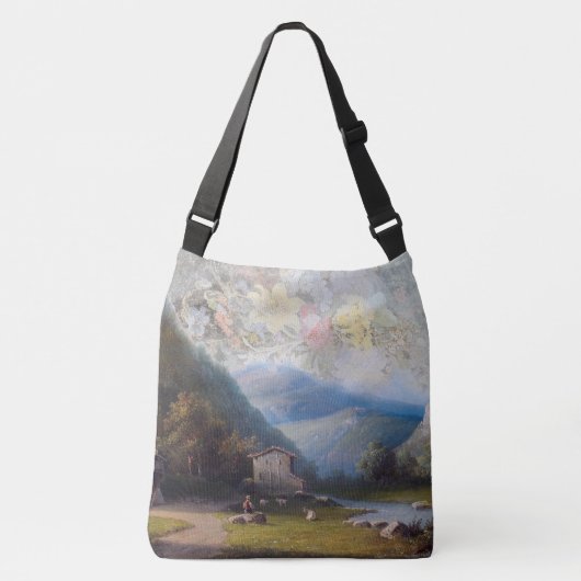 Alpiene Wilde Bloemen & Alpen Town Canvas tas (Voorkant)